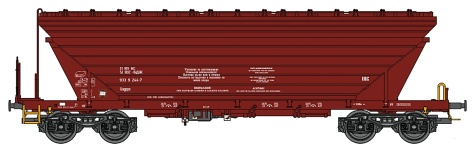 NPE Modellbau NW52222 - TT - Getreidesilowagen, dunkelrot, BGR, Ep. V-VI